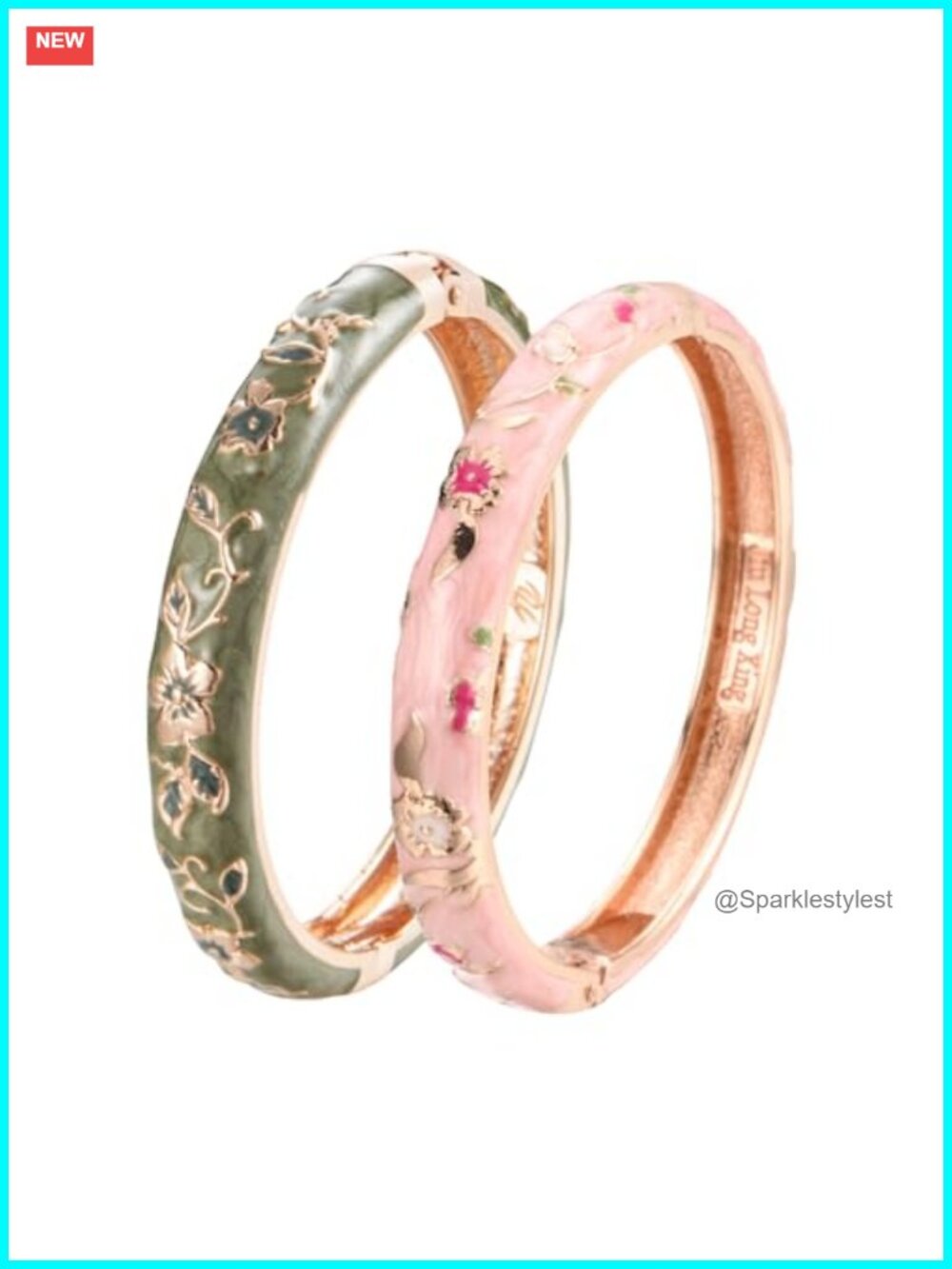 Cloisonne Bangle Set Butterfly Flower Enameled Cuff Bracelets for Women Gift Box